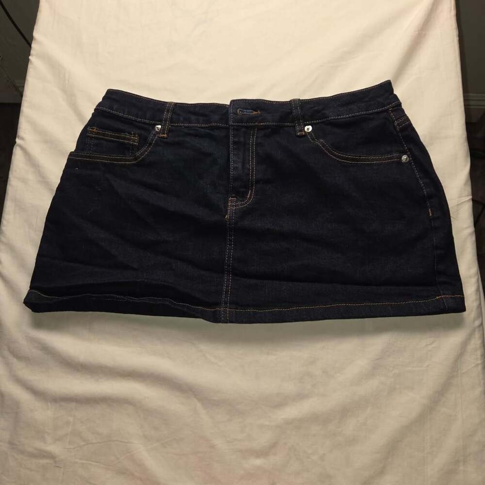 Project Rebel Dark Wash Denim Mini Skirt